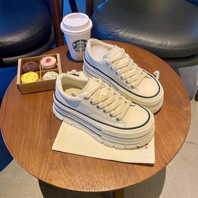 

Новые осенние кроссовки на толстой подошве, увеличивающие рост, для миниатюрных женщин, универсальная обувь в уличном стиле, удобная обувь на платформе Size 36