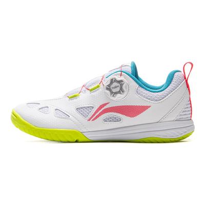 Seria Li Ning Tenis de Masă Talpă Nor Pantofi Sport Joși pentru Antrenament Adidași Copii Alb Roșu-Foc Fluorescent APTU017-4