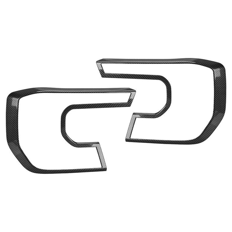 1 Pair Headlight Headlamp Frame Guard Cover Trim Bezel Black Carbon Fiber Style Plastic Fit for Ford Ranger 2024