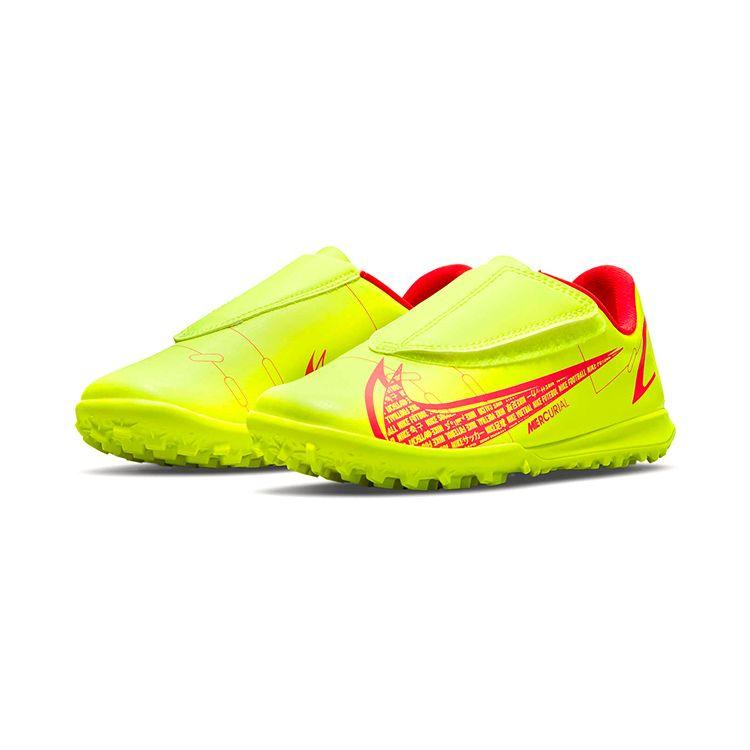 Nike Mercurial Vapor 14 Club TF PS Round Head Logo Low Top Soccer Shoes Kids Soccer Shoes Fluorescent-Yellow CV0839-760
