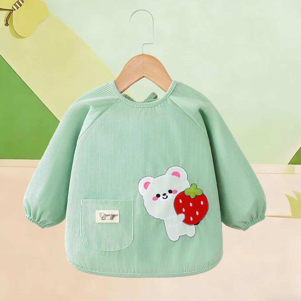 Waterproof Corduroy Baby Coveralls: Stain-Proof Unisex Autumn/Winter Eating Apron & Bib