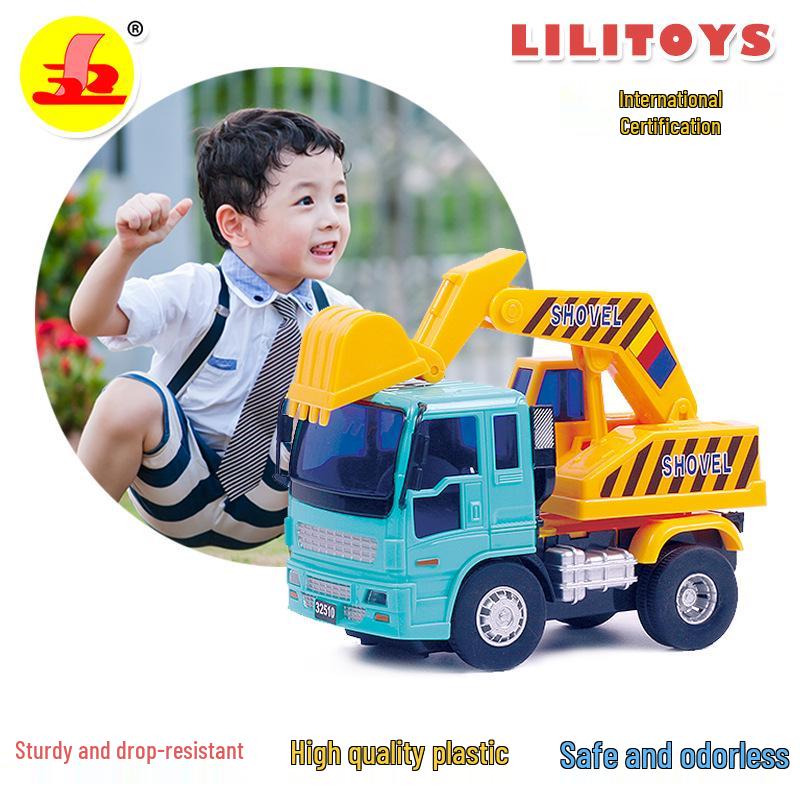 Leli Engineering Vehicle Series Inertial Excavator Toy - Children s Christmas Gift