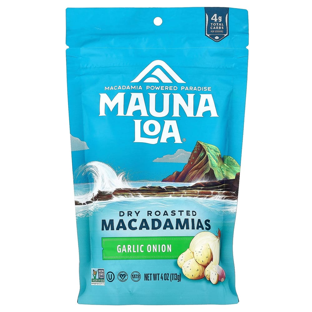 iHerb Dry Roasted Macadamia Nuts with Maui Onion & Garlic 113g (4oz)