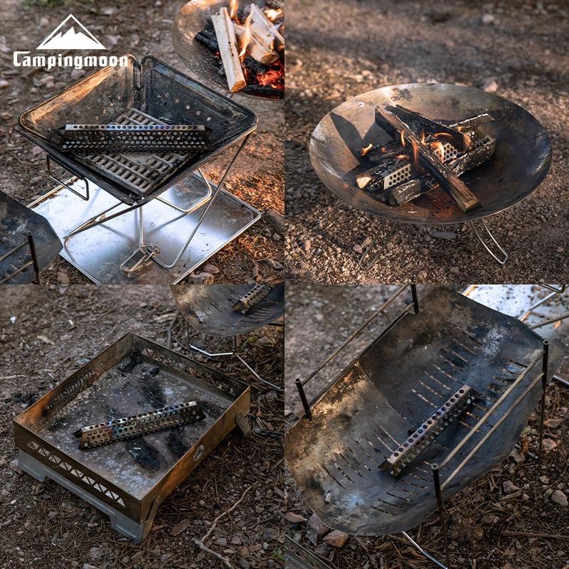 CAMPINGMOON New Arrival A4-CS/A4-CM Air Hole BBQ Accessorriess Camping Gear Reusable Metal Firewood Stainless Steel