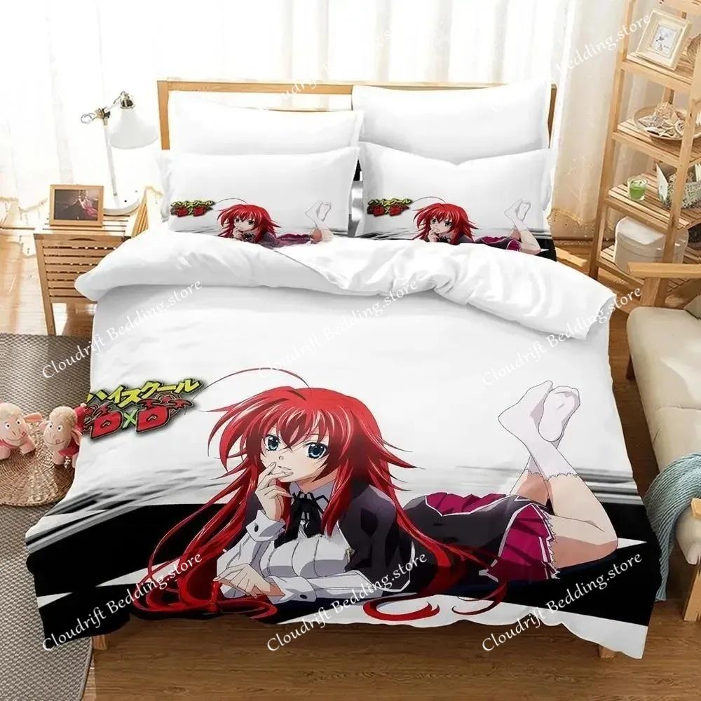 Nytt Kawaii High School DxD Sängklädesset Enkelt Twin Full Queen King Size Sängset Vuxen Barn Sovrum Täcke Set Anime Säng