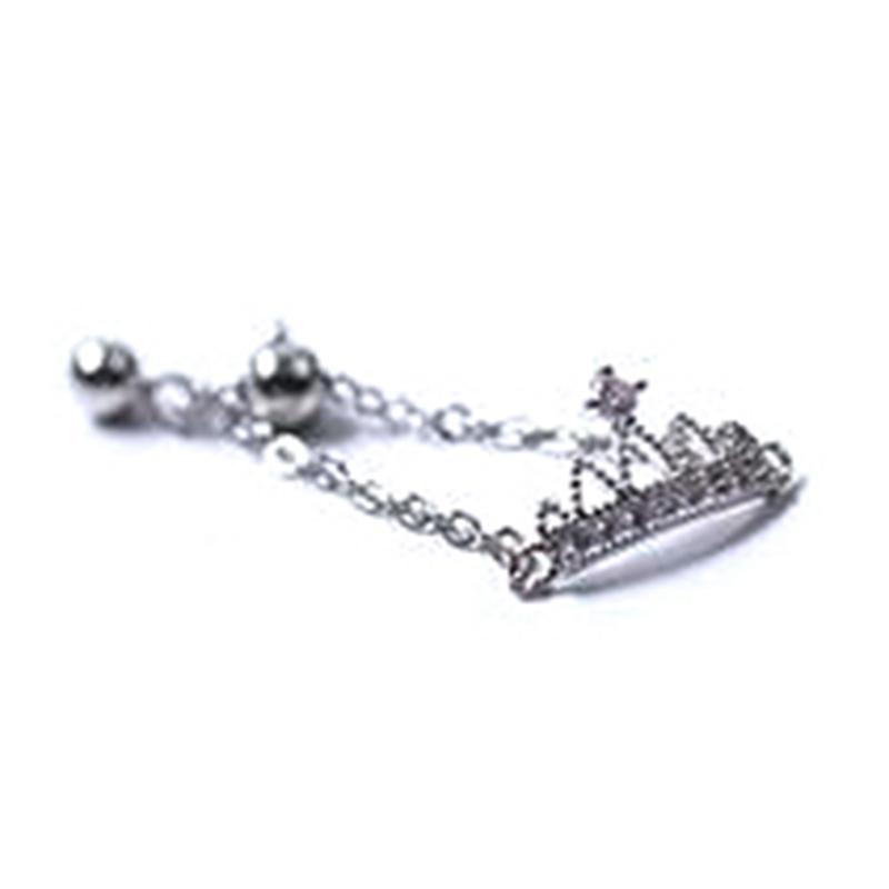 Серебряный цвет открытый регулируемый палец кольцо корона цепь кольцо для очаровательных женщин вечерние ювелирные изделия панк аксессуары