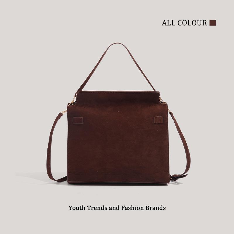 New Autumn and Winter Niche High-end Retro Matte Handbag Women's Large-capacity Commuting Shoulder Oblique Span Bag