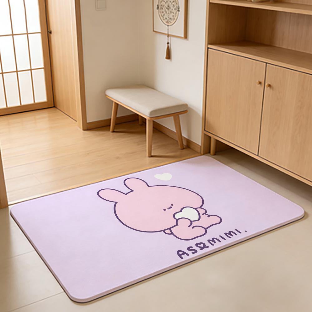 ANIME A-Asamimichan Floor Mat Absorbent Floor Mat Non-Slip Entrance Rug for Bathrooms Restrooms and Toilets