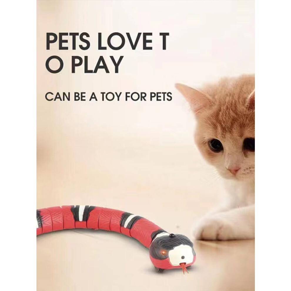 Realistic Snake Toy USB Charging Smart Sensing Obstacle Avoidance Glowing Eyes Interactive Toys For Cats Flexible Moving Body Remote Control Prank