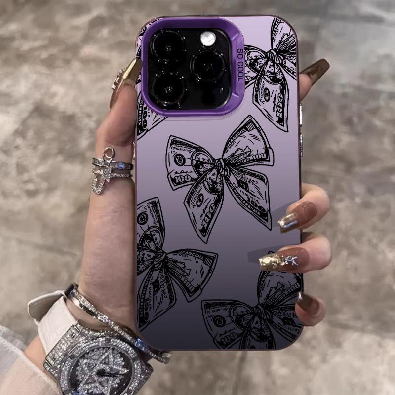 Aesthetic Wealth Bowknot Phone Case For iPhone 17 Air 16 15 13 12 11 Pro Max Pro Plus Anti-Scratch Protective Funda Cover