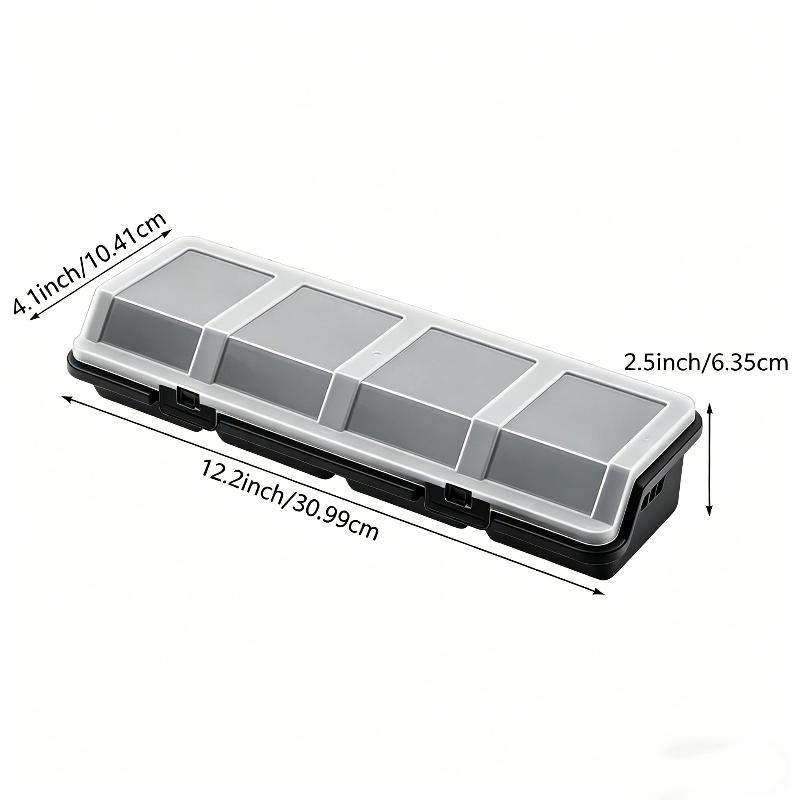 

1Pcs Screw Organizer Box Blue Red Black Parts Storage Box 4 Compartments With Lid Plastic Tool Part Bin