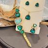 Color Diamond-set Irregular Special-shaped Watch Necklace Ring Earrings Four-piece Set Gift Watch