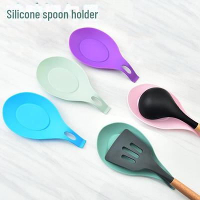 Silicone Spoon Holder and Heat Insulation Pad for Kitchen Utensils. Easy To Clean and Flavor Plate Pad.