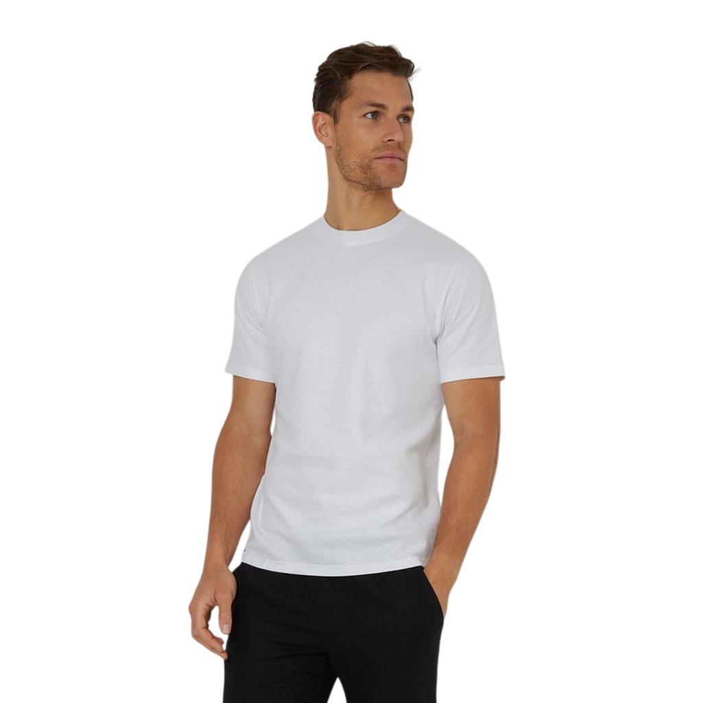 Threadbare Mens Textured Crew Neck Regular T-Shirt
