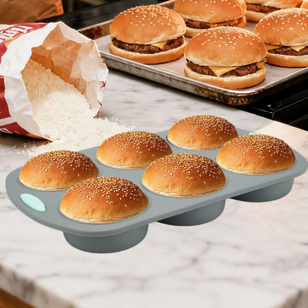 Heat-resistant Silicone Bread Pan Non-stick Baking Tray Household Baking Mold Hamburger