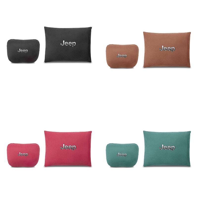 Car Headrest Cover Auto Seat Cover Head Neck Rest Pillow For Jeep Grand Cherokee Wrangler JK Gladiator Compass Renegade Patriot