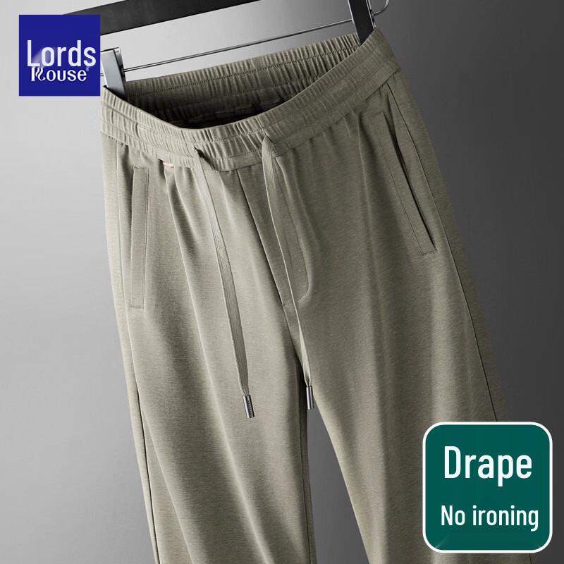 

Men s Linen Blend Ice Silk Straight Casual Pants 5XL