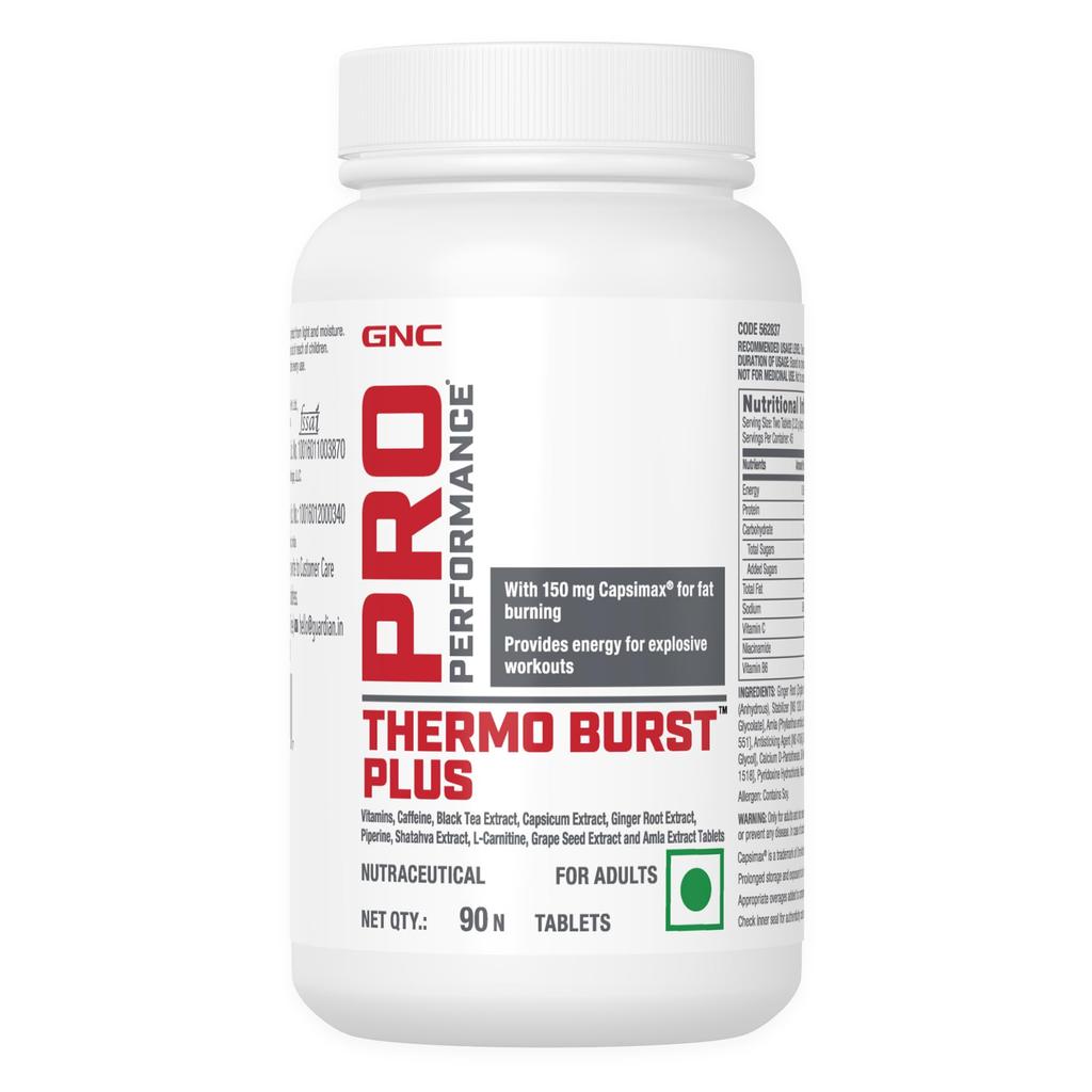 GNC Pro Performance Thermo Burst Plus With Capsimax® | 90 Tablets | Burns Stored Fats | Boosts Energy & Focus | Increases Metabolism | Prevents U