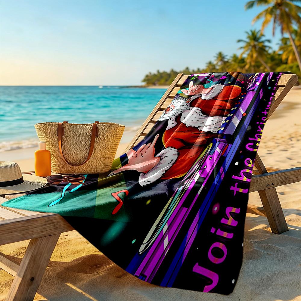Christmas Beach Towel High Absorbency & Quick-Dry Comfortable Lightweight