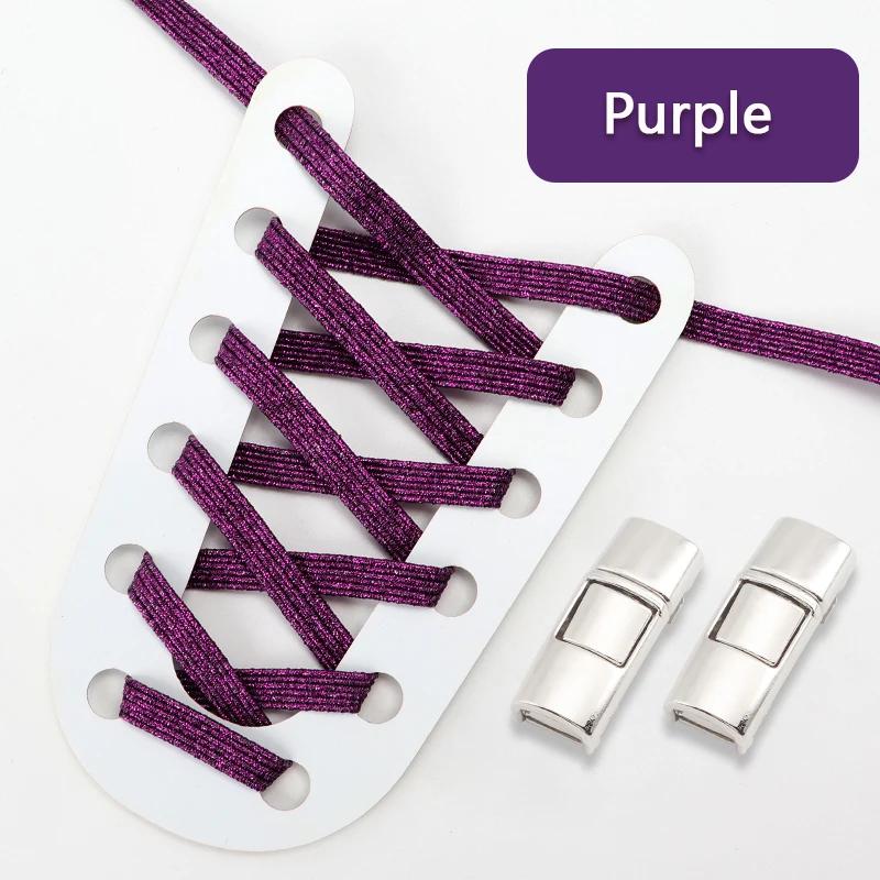 Lock Shoe laces without ties Elastic laces Sneakers Kids Adult Flat No Tie Shoelaces Rainbow Glitter Shoelace Shoes Accessories