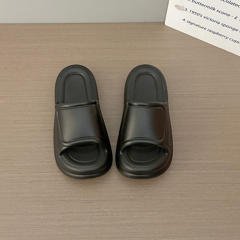 

Fashion Solid Color Breathable All-in-one Platform Slippers Female Summer Outside Wear 2025 New Advanced Sense Half Sandals 35-36 чорний