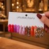 Color C-shaped acrylic earrings, European and American fashion personalized leopard print creative resin jewelry set