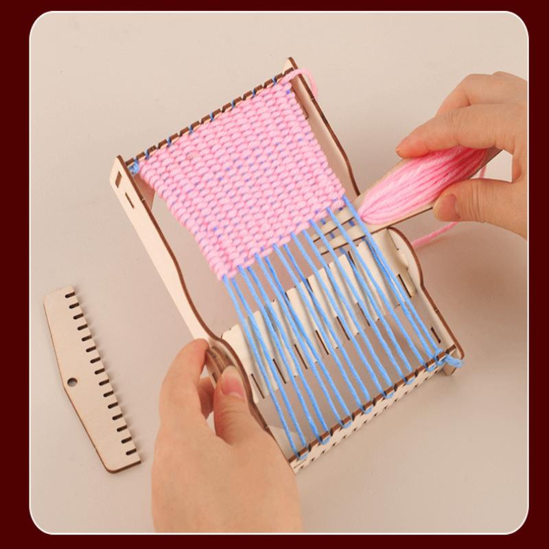 Wooden Weaving Loom Craft Yarn Diy Hand Knitting Machine Kids Educational Toys Woven Tool Handmade For Beginners Kids