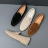 Spring and Autumn Suede Shallow Mouth Mens Loafers Flat Casual Shoes Luxury Brand Nubuck Leather Designer Mocasin Wedding Shoes