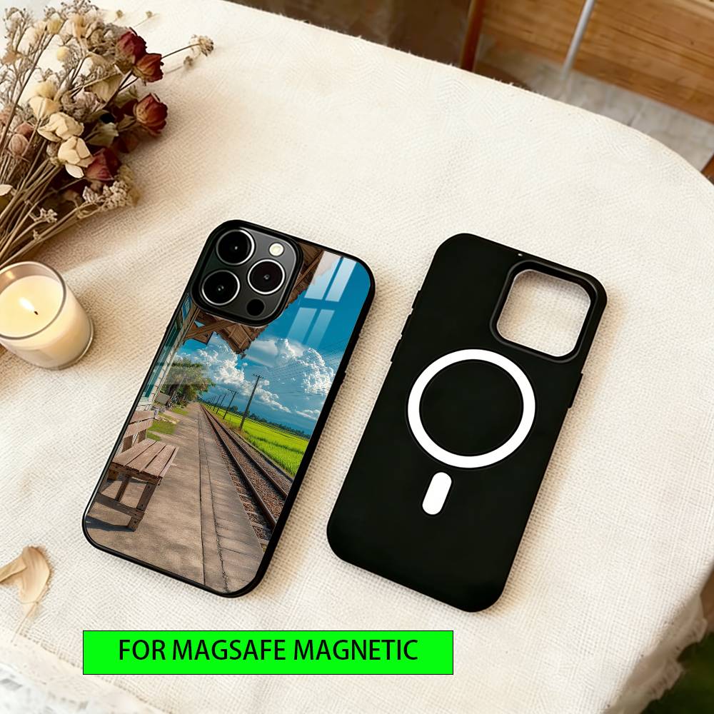 Japanese Landscape Artwork Phone Case For iPhone17,16,15,14,13,12,11 Plus,Pro Magnetic with Magsafe Wireless Charging