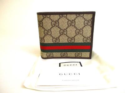 Authentische GG-beschichtetes Canvas-Leder Bifold-Geldbörse Kompakte Geldbörse #a129 Offene Schachtel