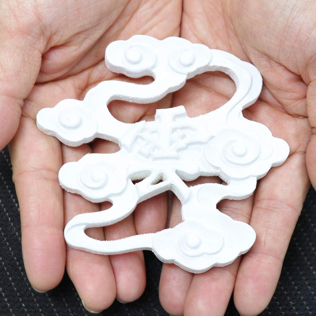 Modern Wood Carving Cloud (Lettering) - Luxury Version [White] 10cm X 9cm - Suitable for Shinto Shrines
