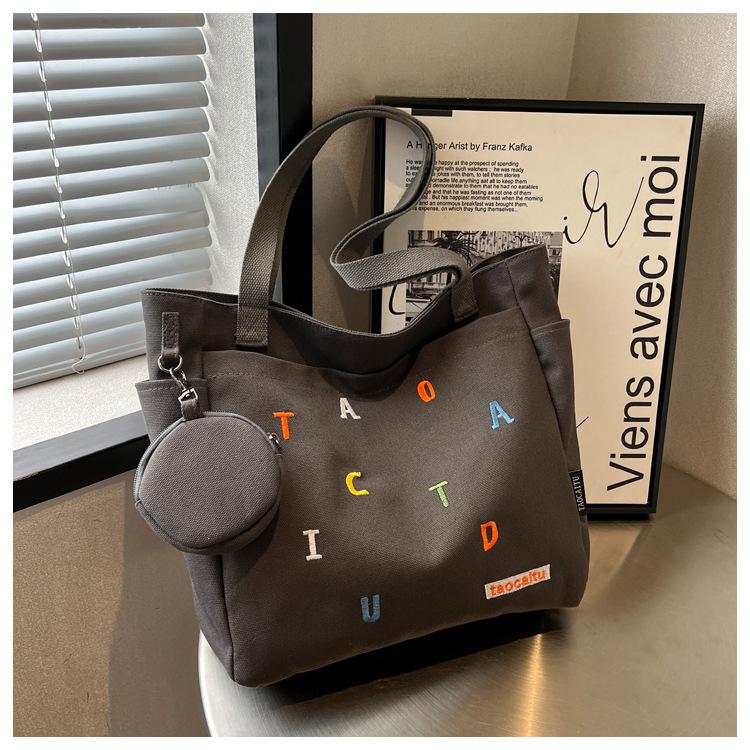 

Универсальная сумка большой вместимости Commuter 2024 года, новая женская сумка, сумка-мешок с алфавитом, модная сумка через плечо