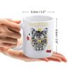 1 Stück 11oz Weiße Keramiktasse mit beidseitig bedrucktem Muster Starke Kaffeetasse Geeignet für Zuhause, Büro, Geschenkverwendung