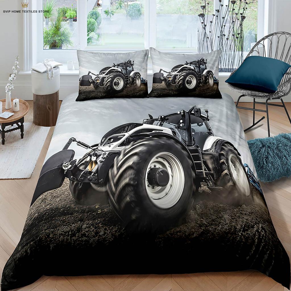 Farm Tractor 3d Printed Quilt Cover Machine Washable Duvet Cover Bedding Set Quilt Cover Pillowcase Can Be Customized