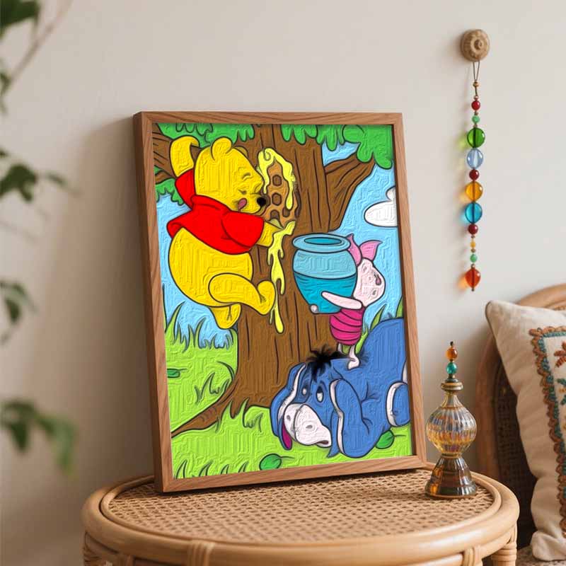 Disney Oil Painting Kit Painting Winnie the Pooh Art Home Bedroom Wall Decor Gift