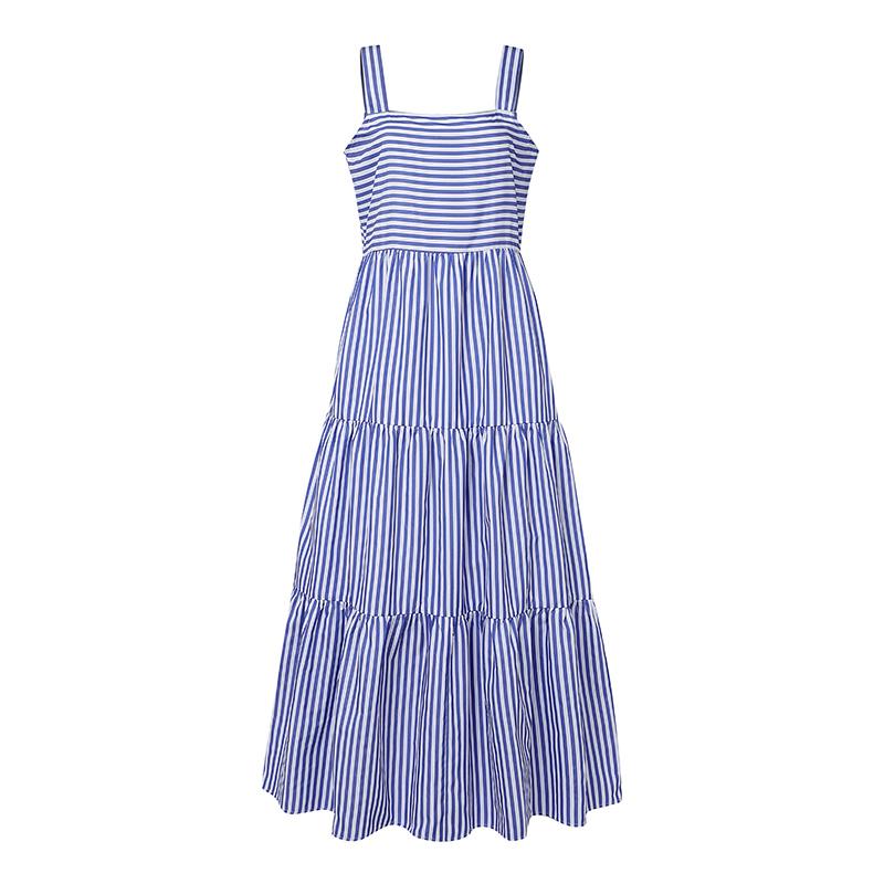 ZANZEA Womens Square Collar Summer Casual Sleeveless Long Dress