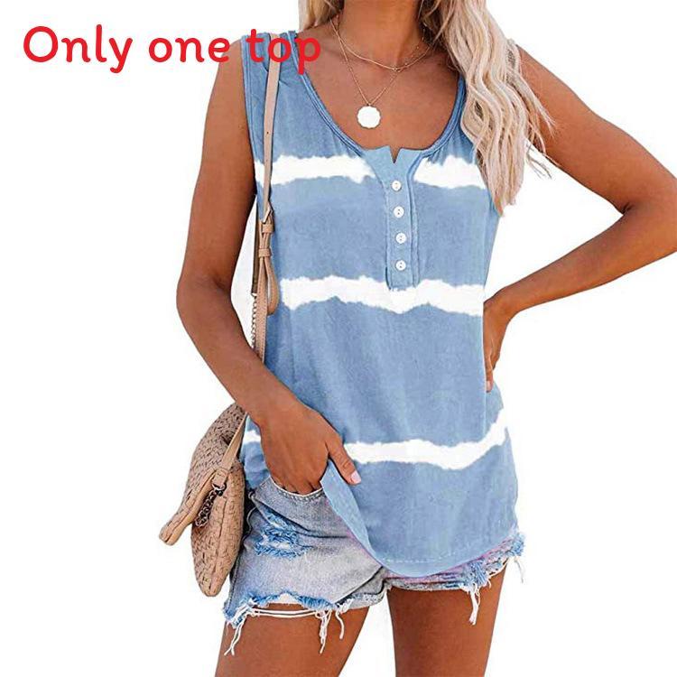 Urban Style T Shirt With Striped Print And Button Back For Casual Wear