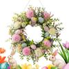 Oster-Frühlingskranz 40 cm Bunte Eier & Gänseblümchen Girlande Künstlicher Blumenkranz für Haustür Veranda Haus Außen Dekoration