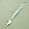 Stainless Steel Baby Food Spoon 304 Double Head Fruit Puree Scraper Silicone Soft Infant Feeding Utensil Complementary Food Tool