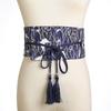 Trendy Floral Printed Swan Corset Belt Wide Slim Fit Corset Waistband Retro Luxury Kimono Belt for Women
