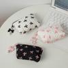 Elegant Bow Decor Cosmetic Bag Portable Makeup Storage Pouch Large Capacity Purse For Lipstick Skincare Accessories Daily Travel