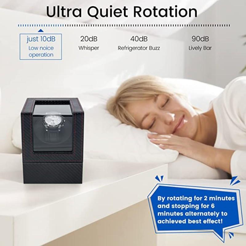 Caixa de Dar Corda Mecânica Coleção Exibição Motor Armazenamento Caixa de Relógio Caixa de Dar Corda Automática Ultra Silenciosa