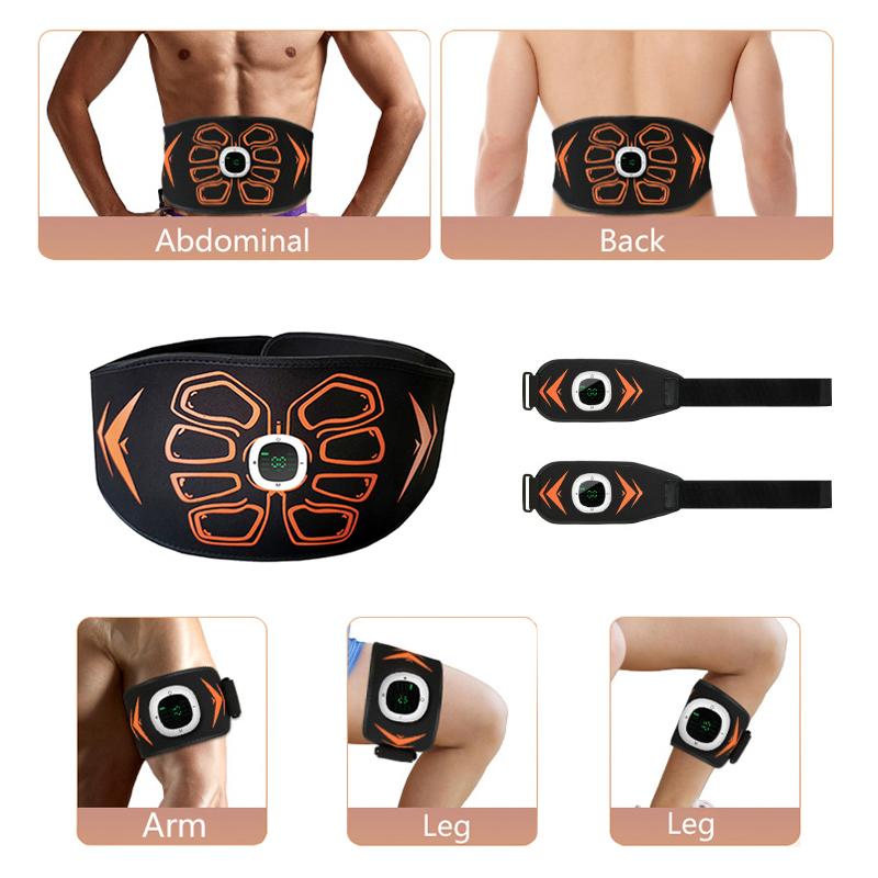 EMS Bauchmuskelgürtel Intelligenter Muskelstimulator für Taille Bein Arm Trainer Gewichtsverlust Fitnessgeräte