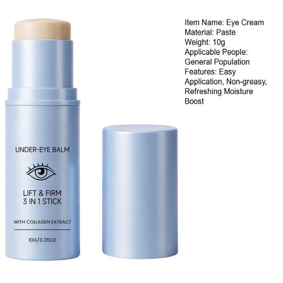 Eye Balm Moisturizing And Refreshing 3-in-1 Stick for Dark Circles Puffiness And Fine Lines 10g Hydrating Lifting Eye Care for Youthful Skin