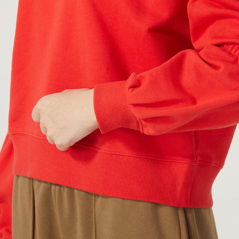 Puma Round Neck Printed Loose Pullover Long Sleeve Sweatshirt Women Sweatshirt Red 625251-11