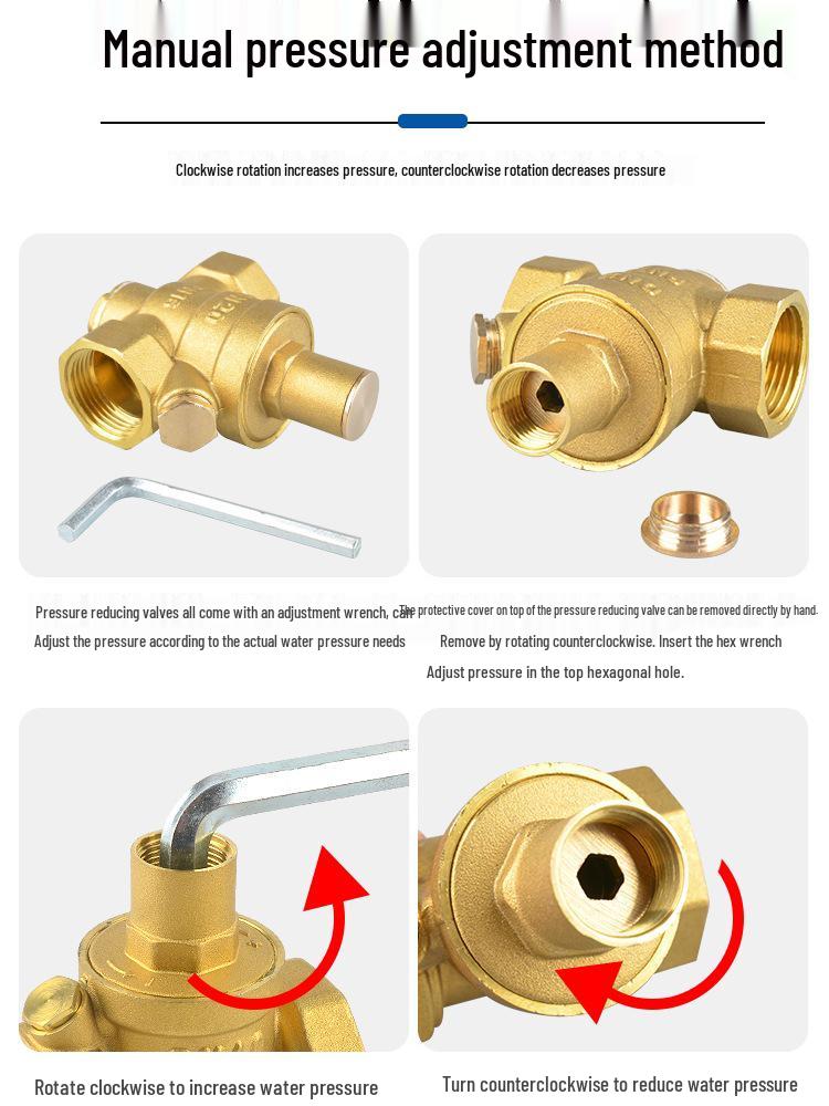 Adjustable Brass Water Pressure Reducing Valve for Heaters & Purifiers