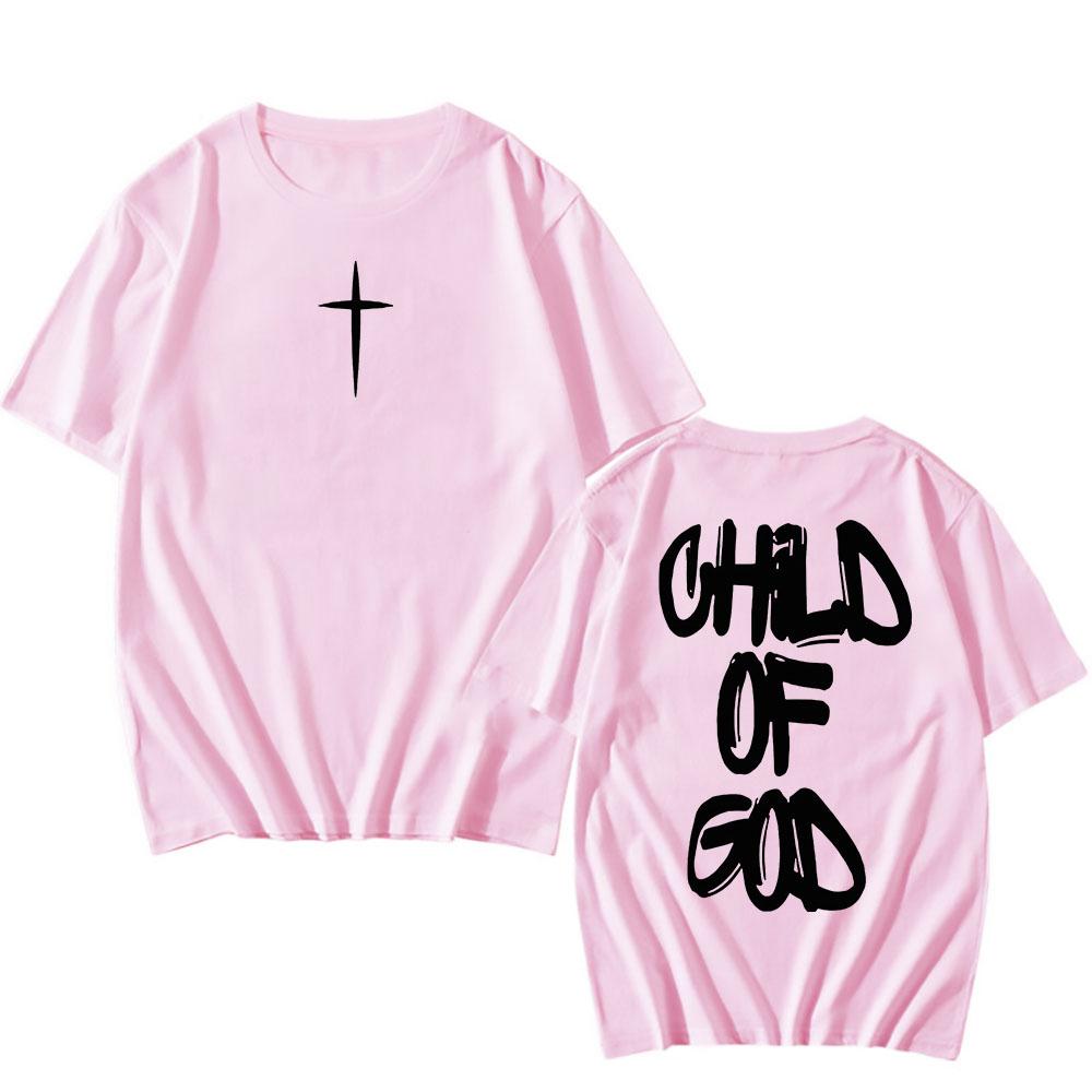 Pamut Póló Jézus Isten Gyermeke Hit Keresztény Póló Unisex Alkalmi Vintage Streetwear Rövid Ujjú Grafikus Nyomtatású Pólók