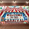 Welcome Carnival Backdrop Circus  Carnival Banner Circus Party Banner Elephant Circus Display For Carnival Party Indoor