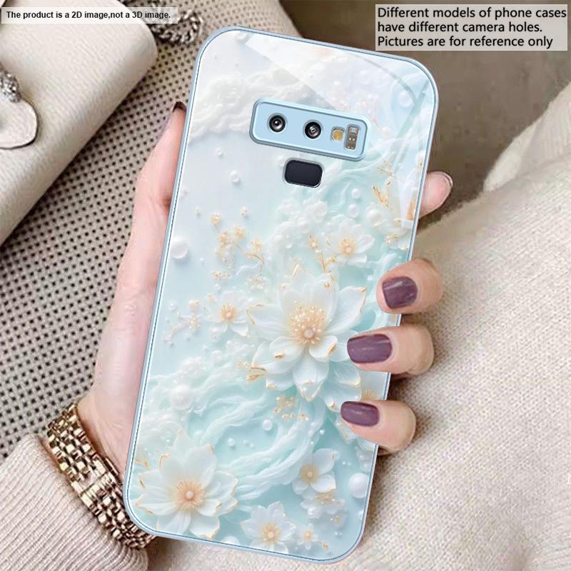 Schöne weiße Blumen Für Samsung A01 02 A03 Core 04 05 06 10 12 A13 14 5G 15 16 M02 12 Note 8 9 10 20 Glas Ultra Handyhülle