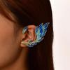 Fashion Blue Painted Elf Ear Cuffs For Women Fish Animal Clip Earrings Fairy Wings Without Piercing Wedding Jewelry Accessories